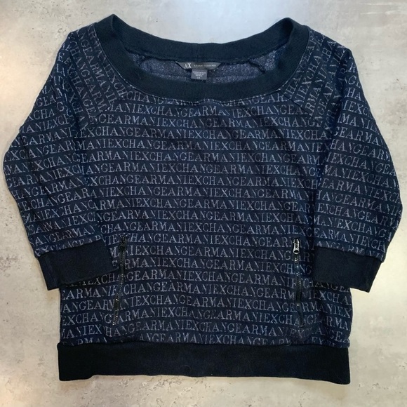 Authentic Armani Exchange 3/4 Sleeve Crewneck Sweater, Size  L - Picture 1 of 9